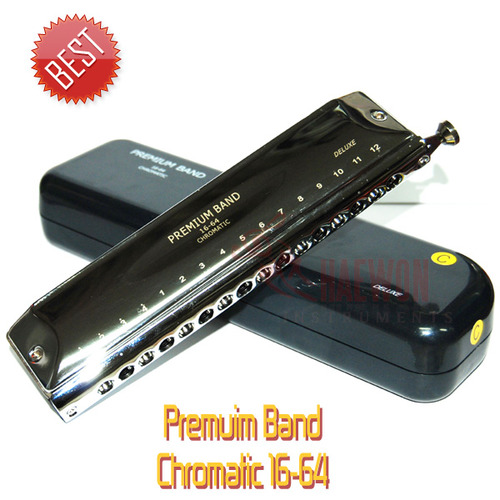 프리미엄 크로메틱(반음) 하모니카 Premuim Band Chromatic 16-64